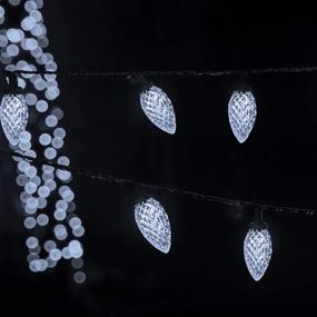 img 2 attached to 🎄 Enhance Your Holiday Décor with FUNPENY C6 Christmas String Lights – 50 LED 17ft Fairy Lights on Black Wire, Battery Operated for Patio Christmas Party Decoration (White, Batteries Not Included)