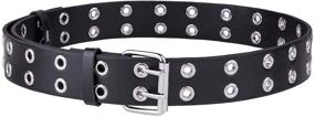 img 1 attached to Moonsix Leather Women Double Grommet Women's Accessories in Belts