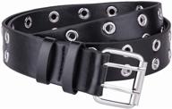 moonsix leather women double grommet women's accessories in belts logo
