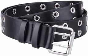 img 4 attached to Moonsix Leather Women Double Grommet Women's Accessories in Belts