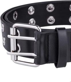 img 3 attached to Moonsix Leather Women Double Grommet Women's Accessories in Belts