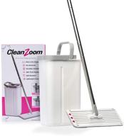 🧹 cleanzoom reusable mop and bucket set, for a wet or dry clean, compact flat mop and bucket system, dual chamber bucket with microfiber pad logo