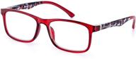 👓 stylish linno fashion rectangular spring hinges reading glasses with patterned temples - ideal readers for women logo