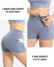 img 2 attached to 🩳 LZYVOO High Waisted Spandex Yoga Shorts with Pockets: Perfect Workout Shorts for Women!