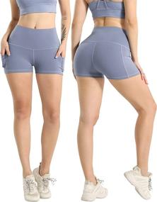 img 3 attached to 🩳 LZYVOO High Waisted Spandex Yoga Shorts with Pockets: Perfect Workout Shorts for Women!