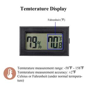 img 2 attached to Vaupan 4 Pack Mini Digital Thermometer Hygrometer - Indoor Temperature Humidity Monitor with LCD Display (Fahrenheit ℉) for Humidors, Greenhouse, Garden, Cellar, Guitar Case, Fridge - Black