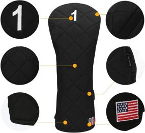 img 2 attached to 🏌️ YuEagleSky Golf Head Covers (Set of 3) - Driver, Fairway #3, and Hybrid for Men's Clubs (Black)