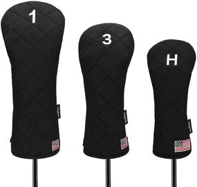 img 4 attached to 🏌️ YuEagleSky Golf Head Covers (Set of 3) - Driver, Fairway #3, and Hybrid for Men's Clubs (Black)