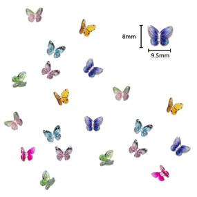 img 2 attached to 🦋 48-Piece 3D Butterfly Nail Charms Set | Glitter Clear Butterfly Nail Designs 2021 in White, Blue, and Colorful Acrylic | Nail Art Decoration & DIY Crafting Design