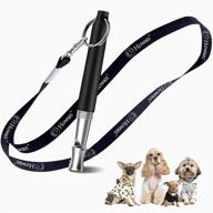 🐕 howan dog training whistle: stop barking with professional trasonic silent adjustable whistle frequencies - perfect for recall training, includes free black strap lanyard (black) logo