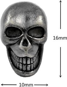 img 1 attached to 💀 Set of 12 Small Gray Silver Skull Buttons - 16mmX10mm - Bezelry Collection