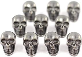 img 4 attached to 💀 Set of 12 Small Gray Silver Skull Buttons - 16mmX10mm - Bezelry Collection