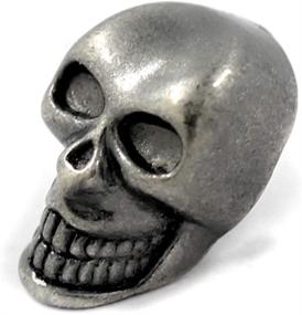 img 3 attached to 💀 Set of 12 Small Gray Silver Skull Buttons - 16mmX10mm - Bezelry Collection