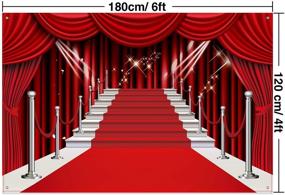 img 2 attached to Red Curtain Backdrop Banner: Large Red Carpet Fabric Photography Backdrop - Perfect Party Decorations! (6 x 4 Ft)