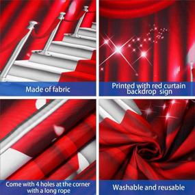 img 1 attached to Red Curtain Backdrop Banner: Large Red Carpet Fabric Photography Backdrop - Perfect Party Decorations! (6 x 4 Ft)