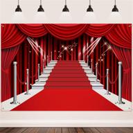 red curtain backdrop banner: large red carpet fabric photography backdrop - perfect party decorations! (6 x 4 ft) logo