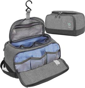 img 4 attached to Bago Dopp Kit for Men and Women – Hanging Toiletry Bag with Hanging Hook, Inner Organization, Fits Travel Size Toiletries – SnowBlue and Snow Gray Options