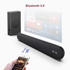 img 2 attached to 🎥 140W 2.1 Channel Soundbar with 6.5&#34; Wired Subwoofer, BYL Soundbar Bluetooth 5.0 Speaker for TV & Home Theater System