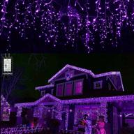 🎄 nielfoi 400 led 32 foot purple led icicle lights with clear wire for christmas decorations - enhanced seo logo