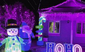 img 2 attached to 🎄 Nielfoi 400 LED 32 Foot Purple LED Icicle Lights with Clear Wire for Christmas Decorations - Enhanced SEO