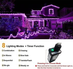 img 3 attached to 🎄 Nielfoi 400 LED 32 Foot Purple LED Icicle Lights with Clear Wire for Christmas Decorations - Enhanced SEO