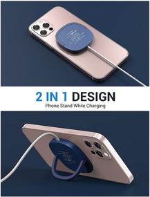 img 1 attached to Power Up Your iPhone 13 with the Blue Magnetic Wireless Charger & 20W 🔌 Fast Wall Plug – Compatible with 13/13 Pro/13 Pro Max/13 Mini/12/12 Mini/12 Pro/12 Pro Max/AirPods Pro!