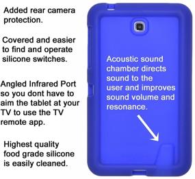 img 1 attached to 🐠 Bobj Rugged Case for Samsung Galaxy Tab 4 8-inch Tablet SM-T330, SM-T331, SM-T335, SM-T337, SM-T337A (Not for Tab A 8) - Batfish Blue - Enhanced Sound Amplification and Kid-Friendly Design by BobjGear