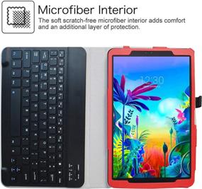 img 2 attached to Премиум красный беспроводной чехол-клавиатура для планшета 🔑 LG G Pad 5 10.1 T600.