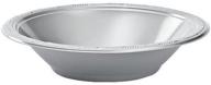 🍲 hanna k. signature collection silver plastic bowl, 15oz - pack of 50 logo