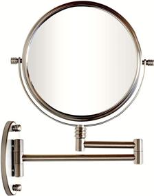 img 1 attached to 🪞 Enhance Your Décor with DecoBros 8-Inch Two-Sided Swivel Wall Mount Mirror - 7X Magnification, 13.5-Inch Extension, Nickel Finish