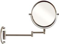 🪞 enhance your décor with decobros 8-inch two-sided swivel wall mount mirror - 7x magnification, 13.5-inch extension, nickel finish логотип