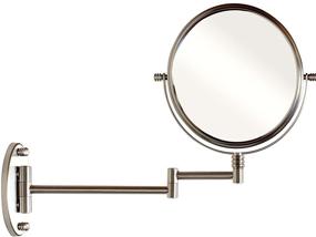 img 2 attached to 🪞 Enhance Your Décor with DecoBros 8-Inch Two-Sided Swivel Wall Mount Mirror - 7X Magnification, 13.5-Inch Extension, Nickel Finish