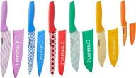 🔪 cuisinart c55-12pr2 advantage color collection: vibrant 12-piece cutlery set, multicolor logo