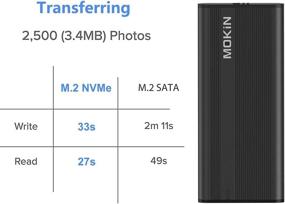 img 2 attached to 💾 M.2 NVME NGFF SSD Enclosure Adapter - Tool-Free, RTL9210B Chips, USB C 3.1 Gen 2 10Gbps NVME, 6Gbps SATA PCIe M-Key(B+M), Solid State Drive External Support UASP Trim - SSD Size 2242/2260/2280