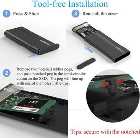 img 1 attached to 💾 M.2 NVME NGFF SSD Enclosure Adapter - Tool-Free, RTL9210B Chips, USB C 3.1 Gen 2 10Gbps NVME, 6Gbps SATA PCIe M-Key(B+M), Solid State Drive External Support UASP Trim - SSD Size 2242/2260/2280