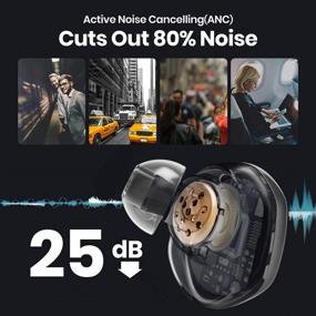 img 3 attached to 🎧 dyplay True Wireless Earbuds - Ultra Wide Band Active Noise Cancellation, Bluetooth V5.0, In-Ear Stereo Wireless Headphones with 45Hrs Playtime, ANC TWS Earbuds, Touch Control, Mic & Wireless Charging Case
