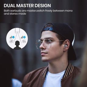 img 2 attached to 🎧 dyplay True Wireless Earbuds - Ultra Wide Band Active Noise Cancellation, Bluetooth V5.0, In-Ear Stereo Wireless Headphones with 45Hrs Playtime, ANC TWS Earbuds, Touch Control, Mic & Wireless Charging Case