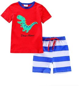 img 4 attached to 🦖 Dinosaur Theme Toddler T-Shirt for Boys 2-8 Years - Comfortable and Trendy Boys' Clothing