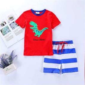 img 3 attached to 🦖 Dinosaur Theme Toddler T-Shirt for Boys 2-8 Years - Comfortable and Trendy Boys' Clothing