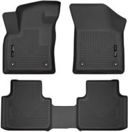 🐾 husky liners - 95661 weatherbeater front & 2nd seat floor mats black | compatible with 2018-20 volkswagen atlas logo