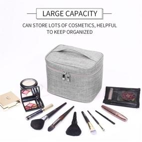 img 1 attached to 💄 Organize Your Cosmetics in Style with our Large Makeup Bag Travel Case - Perfect for Women On the Go!