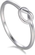 boruo sterling silver love knot ring - high polish comfort fit band, promise/friendship ring (size 4-12) logo