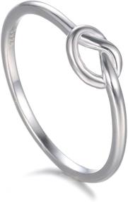 img 3 attached to BORUO Sterling Silver Love Knot Ring - High Polish Comfort Fit Band, Promise/Friendship Ring (Size 4-12)
