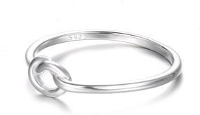 img 2 attached to BORUO Sterling Silver Love Knot Ring - High Polish Comfort Fit Band, Promise/Friendship Ring (Size 4-12)