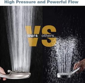 img 2 attached to 🚿 Premium High Pressure Handheld Shower Head - 6 Spray Settings, Brushed Nickel, Stainless Steel Hose and Adjustable Bracket Included