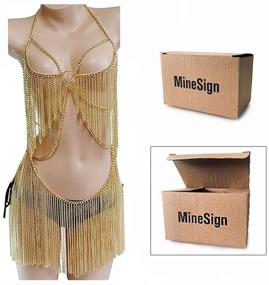 img 1 attached to 💎 Stunning MineSign Boho Jewelry Set: Women's Metal Body Chain for Indian Belly Chain, Bikini, Halloween Costume Party