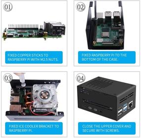 img 3 attached to 🔧 GeeekPi Raspberry Pi 4 Металлический корпус с низкопрофильным кулером для CPU и горизонтальным куллером ICE Tower - Pi и вентилятор НЕ включены