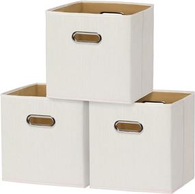 img 4 attached to Efficient Organization: EXTREE Cube Storage Bins - 11 inch Collapsible Foldable Cubby Bins for Closets