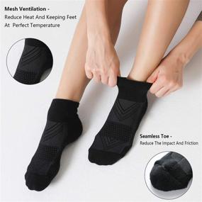 img 1 attached to 🧦 CelerSport 6 Pairs Women's Running Ankle Socks - Athletic Sport Socks with Cushioning