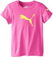 puma girls' core tee shirt: stylish and comfortable short sleeve for everyday wear logo